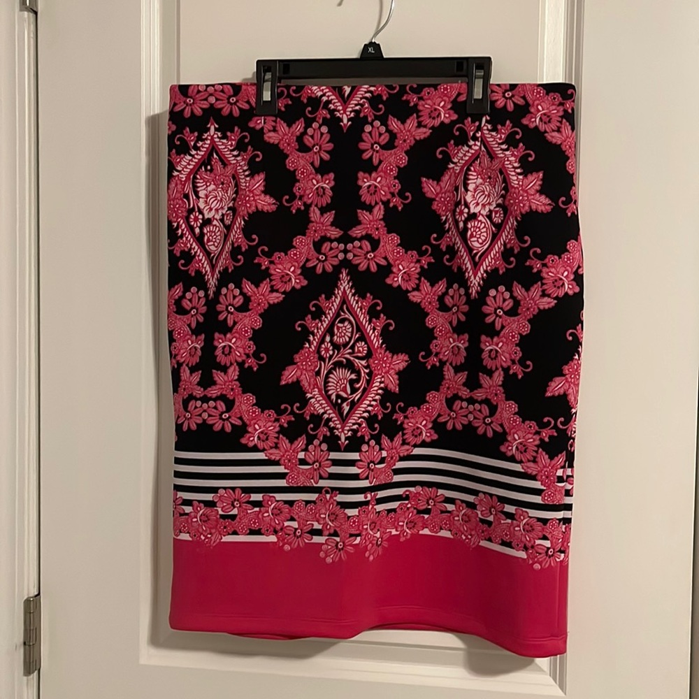 Pink/white and black formal skirt